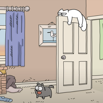 Como perros y gatos, en versión el gato de Simon …