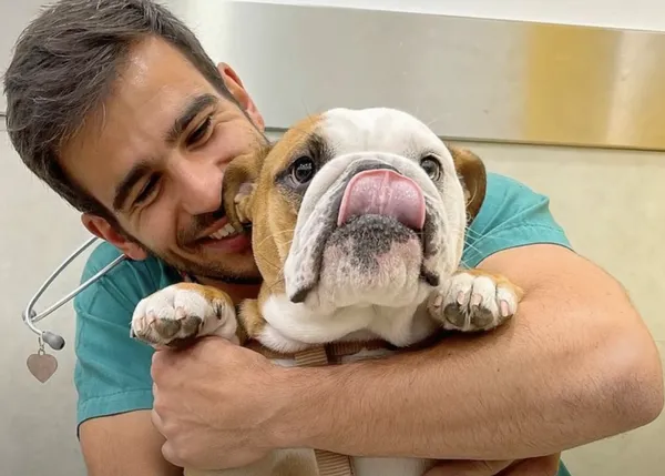 El veterinario que ha hecho virales sus sesiones de vacunación canina con refuerzo positivo
