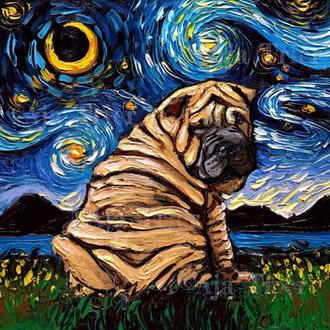 La noche estrellada más canina: si Van Gogh se hubiera …