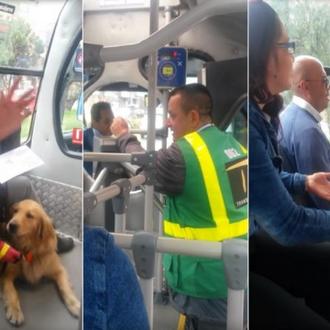 Los viajeros impiden que un invidente sea obligado a bajar …