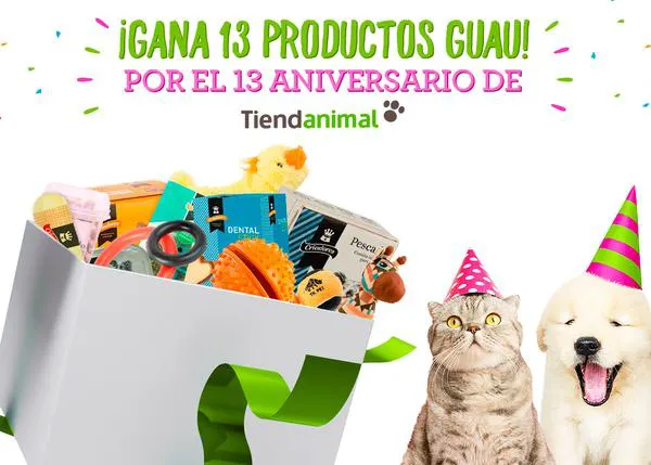 ¿Quieres 13 regalos GUAU para tu perro? Apúntate al concurso del 13 cumpleaños de Tiendanimal!