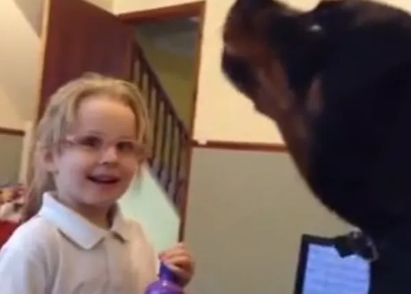 El divino dueto de una niña y su Rottweiler