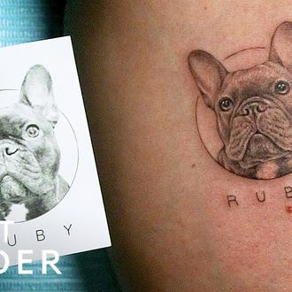 Amores perros para siempre: espectaculares tatuajes perrunos en vídeos timelapse