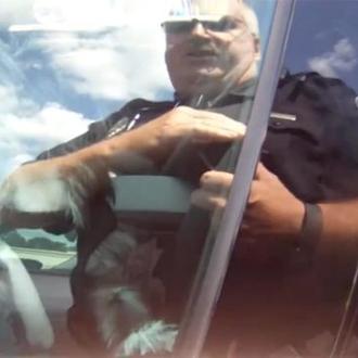 La policía graba el rescate de dos perros encerrados en …