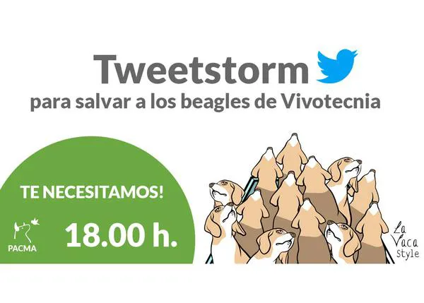 #FreeBeaglesVivotecnia: tweetstorm, concentración y presión para salvar a los cachorros del experimento