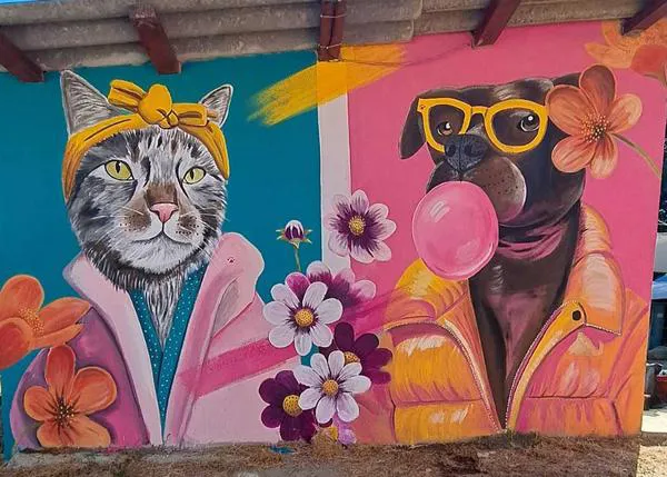 Un chulísimo y colorido mural en la protectora Os Biosbardos podría ser -con tu ayuda- el mejor del mundo
