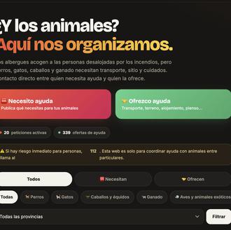 Animales e incendios: una web centraliza los avisos de personas …