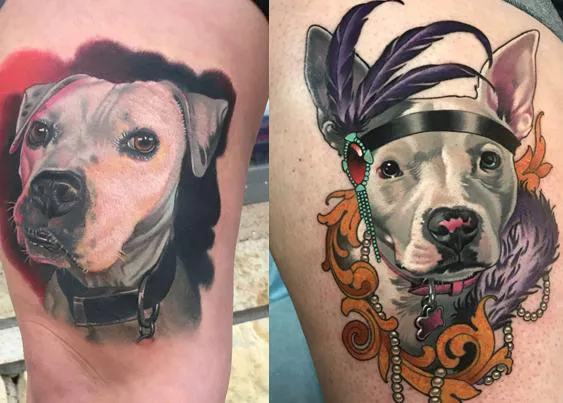 Tatuajes de perros que muestran la belleza de los Pit Bulls, tatuajes contra los estereotipos