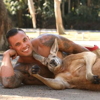 Bomberos Australianos posan con perros, gatos, canguros y koalas para …