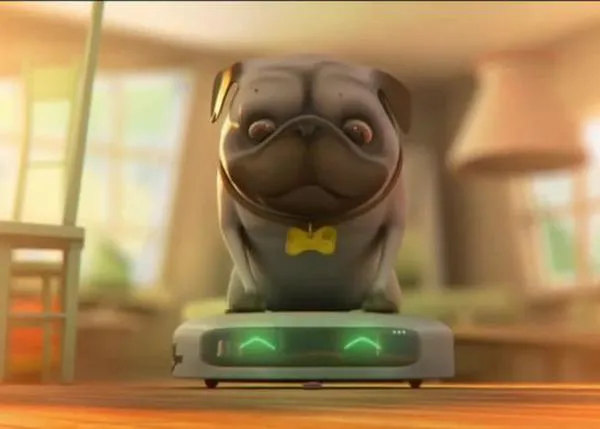 Un corto animado sobre la genial relación entre un Carlino zampón y un robot aspirador