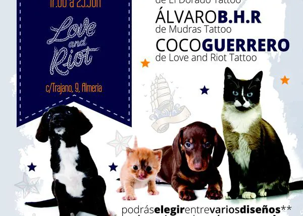 Tatuajes perrunamente solidarios en Almería: tatuajes para ayudar a La Huella Roja Almería