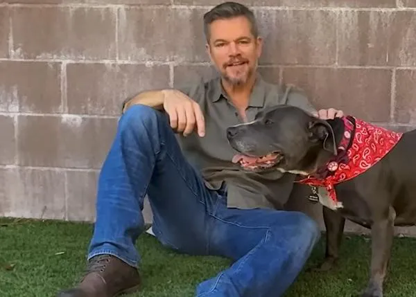 Matt Damon visita una protectora para animar a más personas a adoptar: él y su mujer conviven con ¡¡cinco perretes adoptados!!