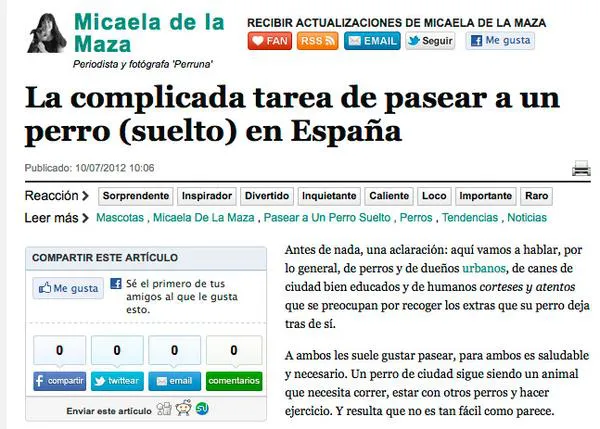 SrPerro estrena colaboración con el Huffington Post 