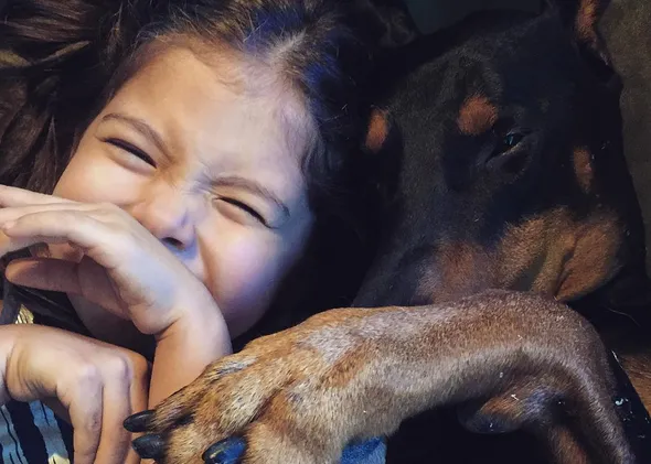 Cómo cuidar de los dientes y las uñas de tu perro... si eres una niña chica y tu can un Doberman