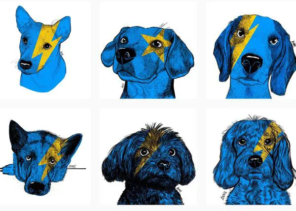 Fabulosos retratos solidarios de perros para ayudar a familias de refugiados ucranianos y sus animales