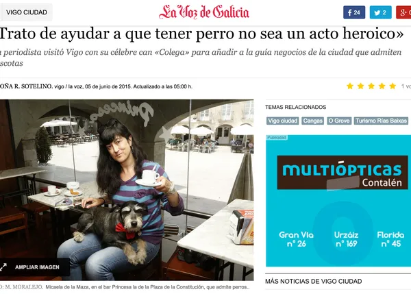 SrPerro y nuestros rastreos perrunos por Vigo en La Voz de Galicia, ¡Guau!