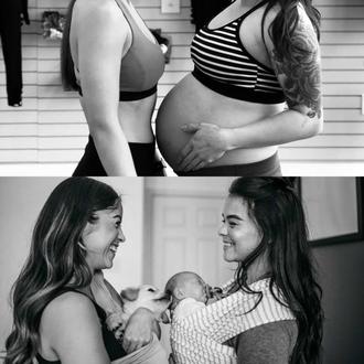 Una sesión de fotos doble, el cachorrote recién llegado y …