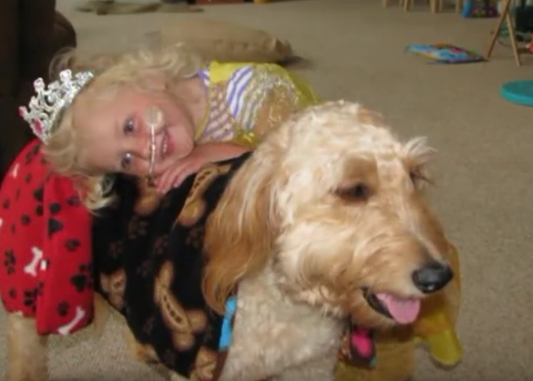 Una niña y su mejor amigo, su perro: una niña enferma y su tabla de salvación
