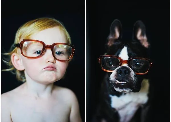 Las fotos dobles más adorables del mundo: retrata a su hija y a su perro con las mismas poses