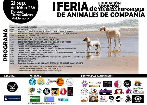 Planes para humanos perrunos en Valdemoro: educación canina y feria de animales de compañía