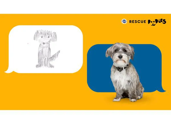 Los garabatos infantiles convertidos en perros potencialmente adoptables