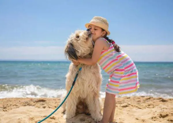 Concentración de las familias con perro en Badalona para reivindicar el acceso a la playa (y la playa canina)