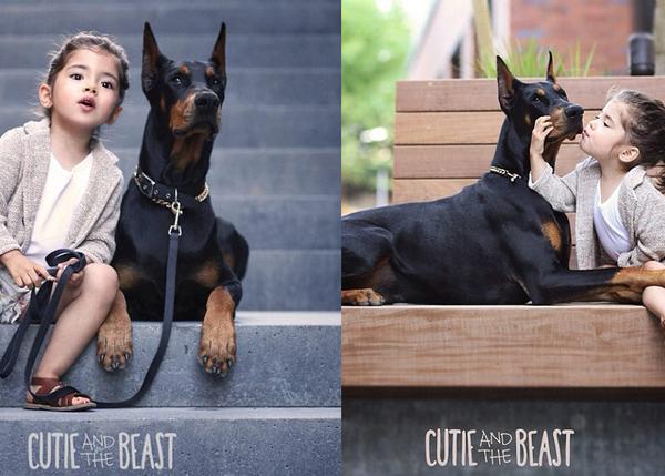 Parejas imbatibles que enamoran en Instagram: Cutie & The Beast, una niña y su Dóberman