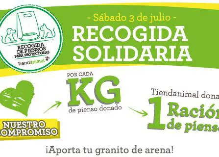 El sábado 3 de julio, ¡gran recogida de pienso solidaria en Tiendanimal! #SinComederosVacíos