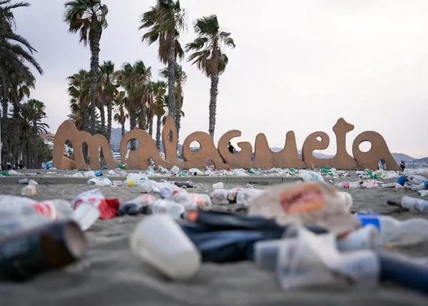 Toneladas de basura recogidas de las playas de A Coruña, Barcelona, Málaga, Valencia... Playas con Bandera Azul donde los perros están prohibidos por 