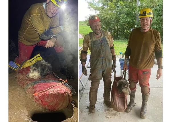 El milagroso rescate, a 152 metros de profundidad, de una perra de 13 años que llevaba dos meses perdida